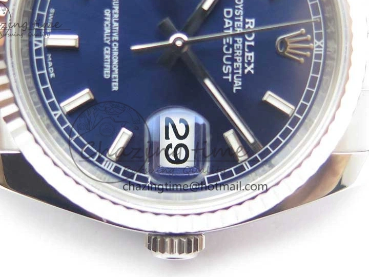 1228 DateJust 36 SS 116234 ARF 1:1 Best Edition 904L Steel Blue Dial on Jubilee Bracelet SH3135 V TravelReady 3214